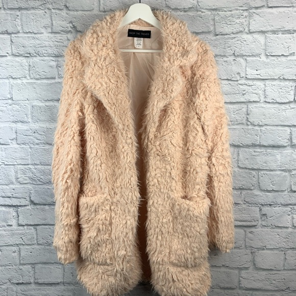 Longline Vegan Faux Fur Shaggy Sherpa Teddy Coat - Picture 5 of 8